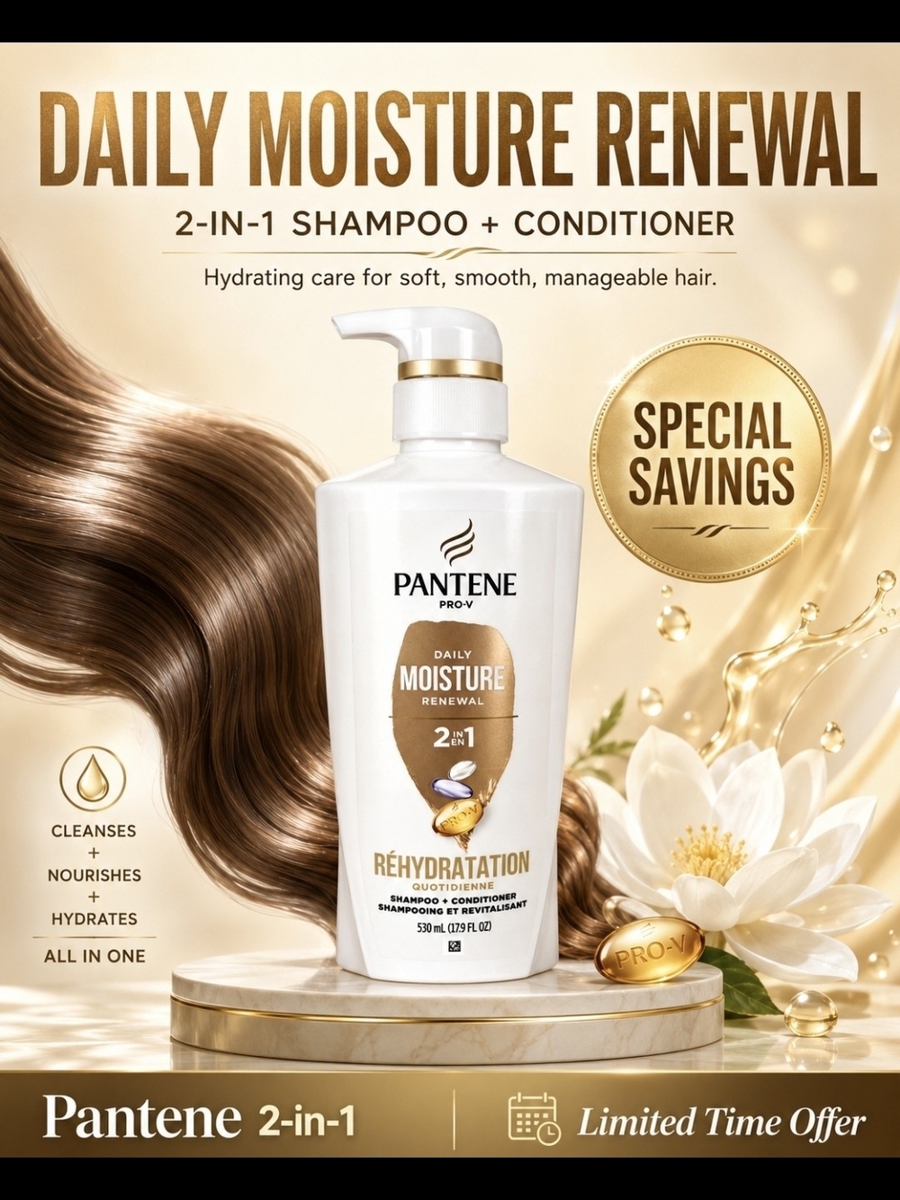 💙 Daily Moisture Renewal 2-in-1 Shampoo + Conditioner